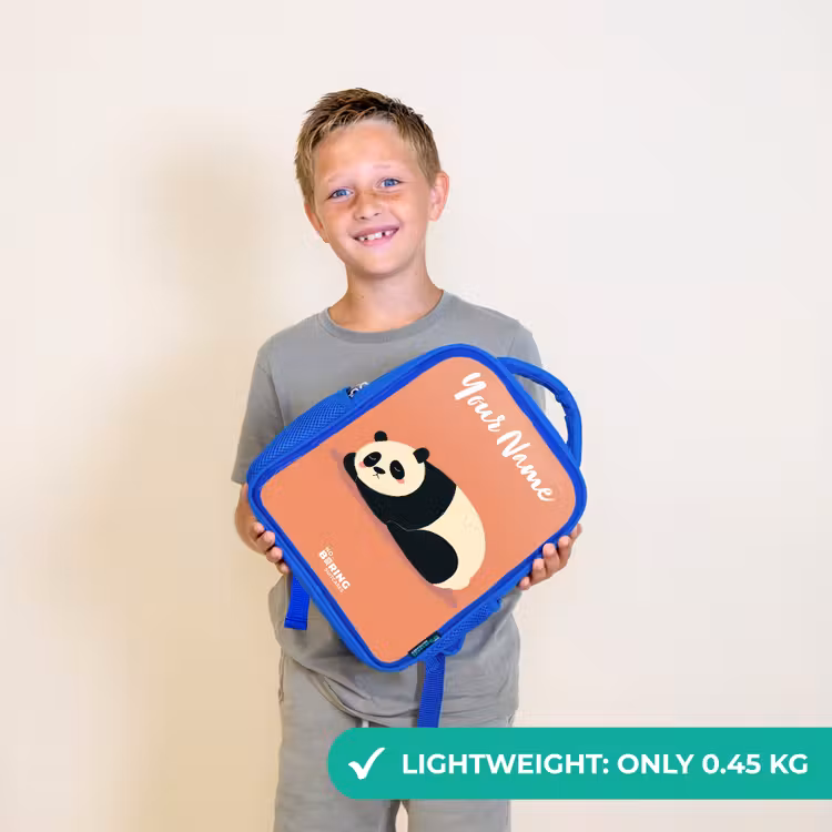 Kids backpack - Blue - Panda - Sleeping - Orange — 3