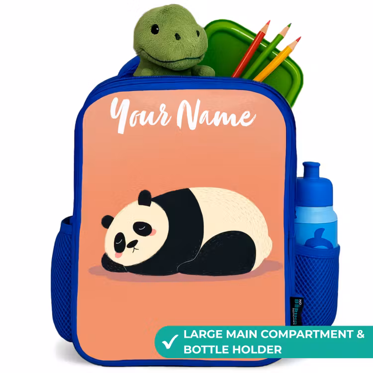 Kids backpack - Blue - Panda - Sleeping - Orange — 5