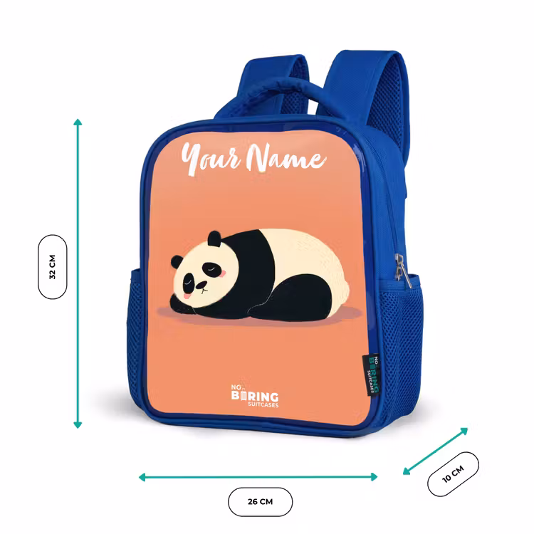 Kids backpack - Blue - Panda - Sleeping - Orange — 6