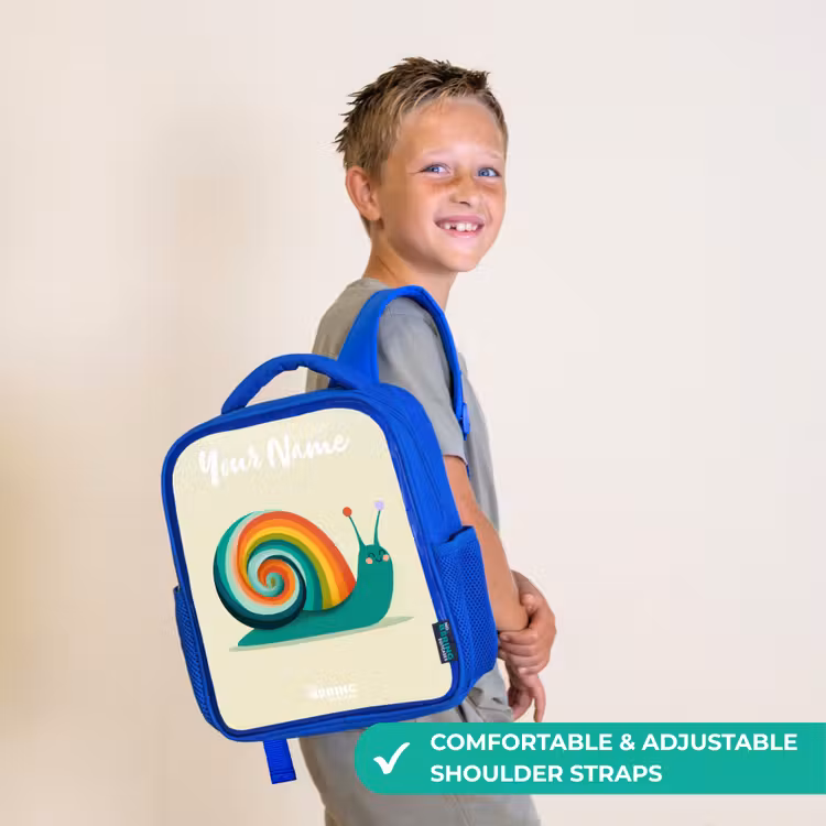 Kids backpack - Blue - Snail - Rainbow - Colorful — 4