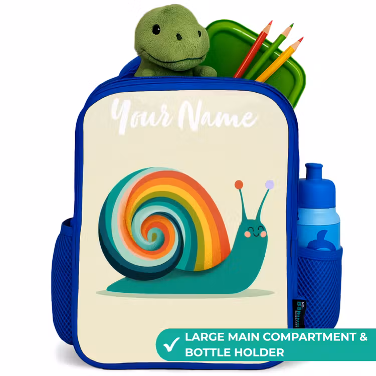 Kids backpack - Blue - Snail - Rainbow - Colorful — 5