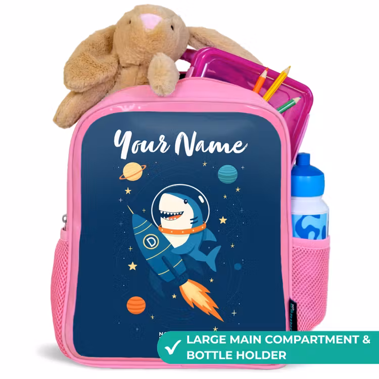 Kids backpack - Pink - Animal - Space - Planet - Rocket — 2