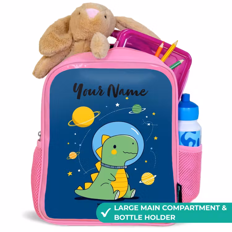 Kids backpack - Pink - Dino - Planet - Star - Blue — 2