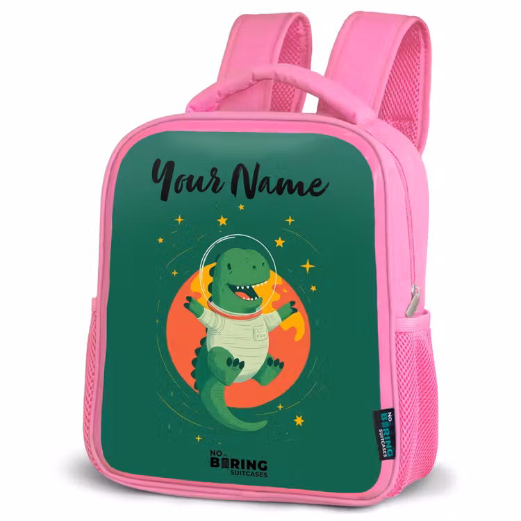 Kids backpack - Pink - Dino - Planet - Stars - Green — 4