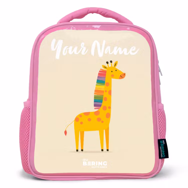 Kids backpack - Pink - Giraffe - Animal - Colorful — 1