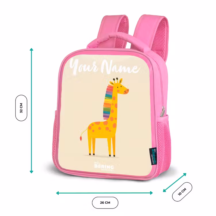 Kids backpack - Pink - Giraffe - Animal - Colorful — 3