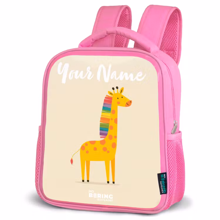 Kids backpack - Pink - Giraffe - Animal - Colorful — 4