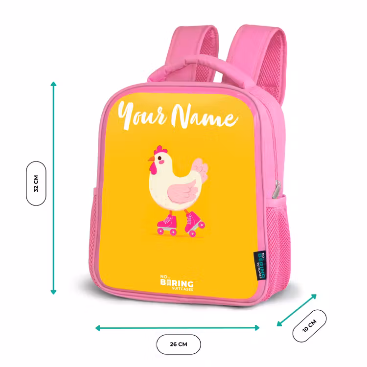 Kids backpack - Pink - Kip - Roller skates - Yellow — 3