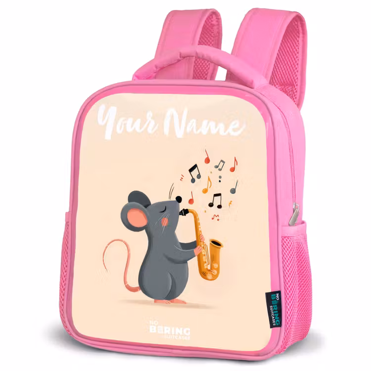 Kids backpack - Pink - Mouse - Saxophone - Music — 4