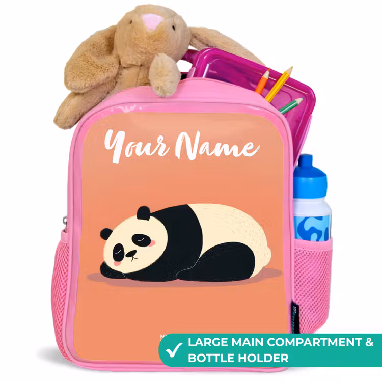 Kids backpack - Pink - Panda - Sleeping - Orange — 2