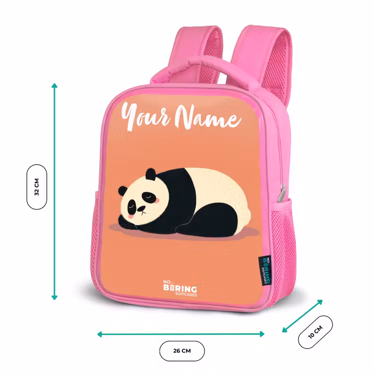 Kids backpack - Pink - Panda - Sleeping - Orange — 3