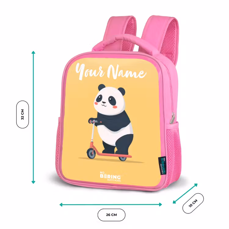 Kids backpack - Pink - Panda - Step - Yellow — 3