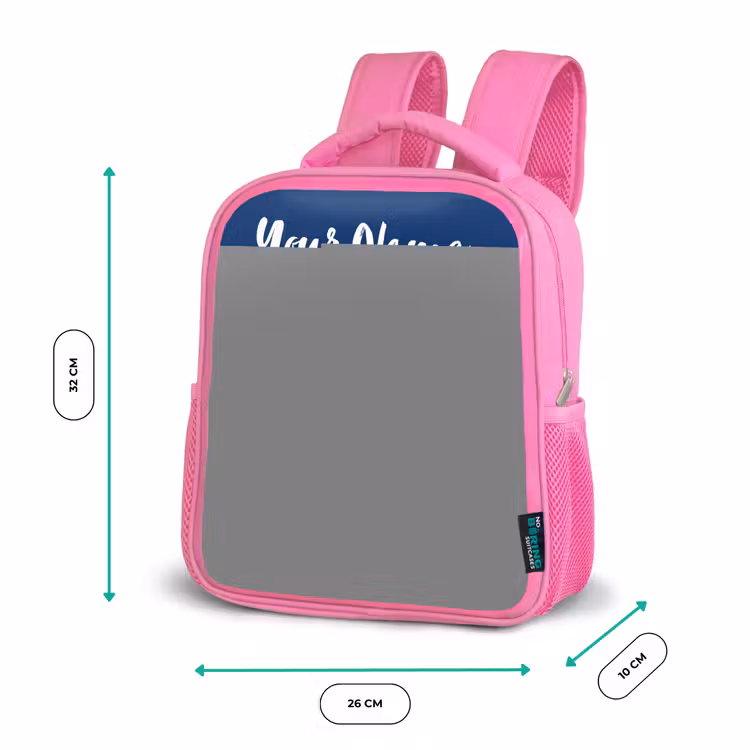 Kids backpack - Pink - Rocket - Planets - Stars — 3