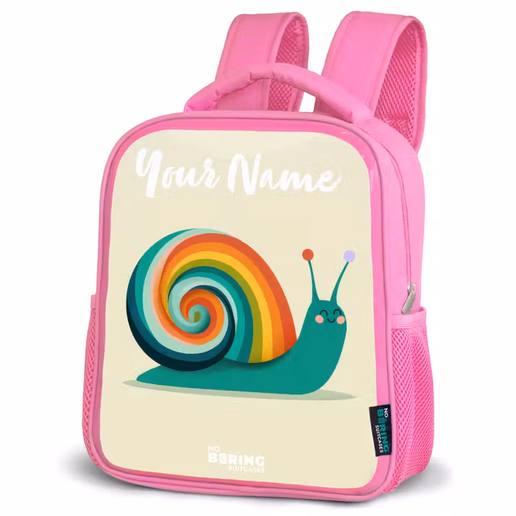 Kids backpack - Pink - Snail - Rainbow - Colorful — 4