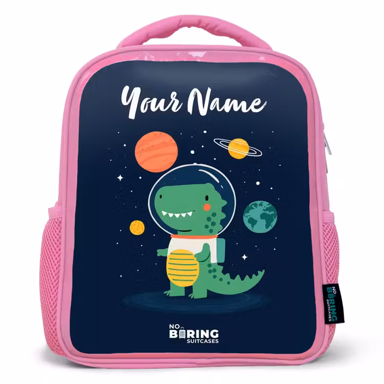 Kids backpack - Pink - Space - Dino - Planets - Stars — 1