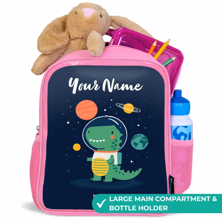 Kids backpack - Pink - Space - Dino - Planets - Stars — 2