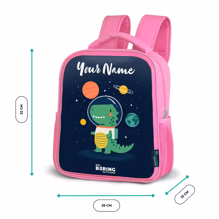 Kids backpack - Pink - Space - Dino - Planets - Stars — 3