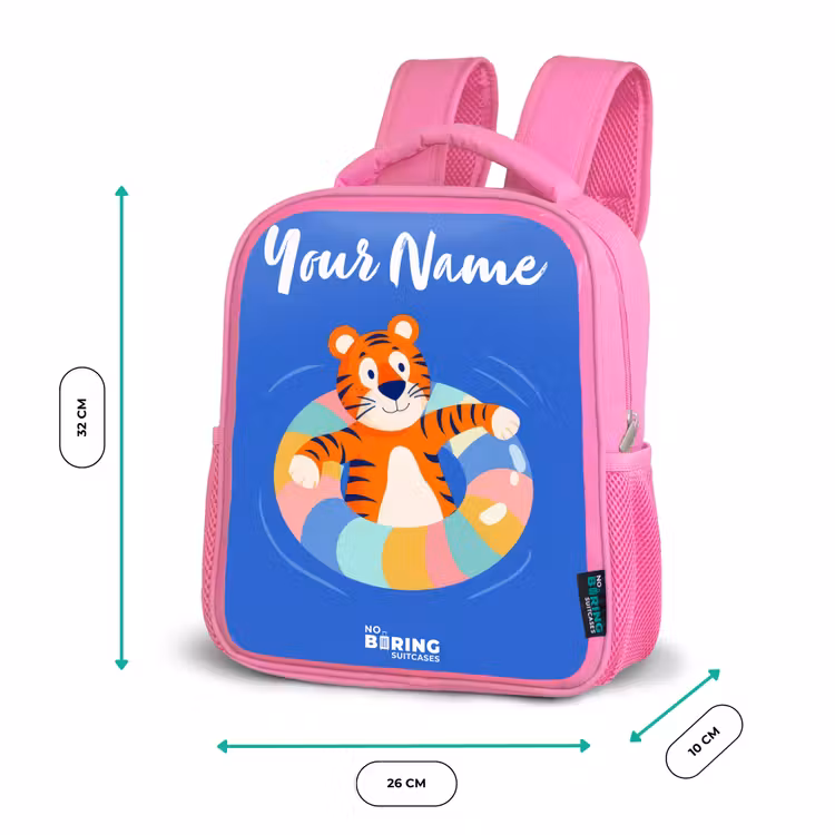 Kids backpack - Pink - Tiger - Swimming Band - Water — 3