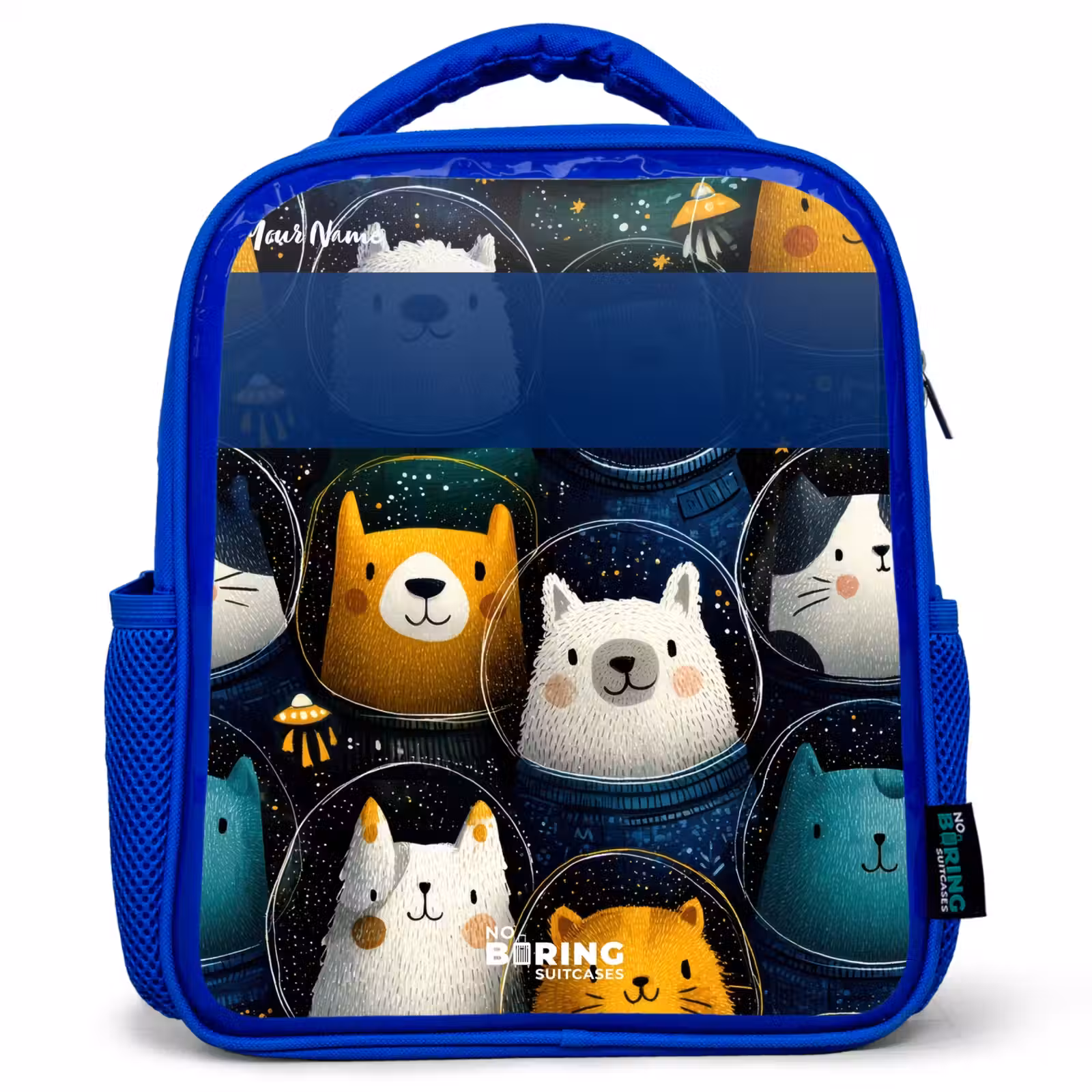 Kids backpack - Blue - Animals - Stars - Planets - Astronaut — 1