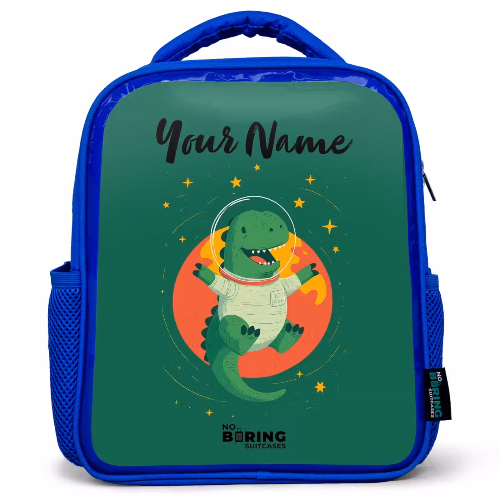 Kids backpack - Blue - Dino - Planet - Stars - Green — 1