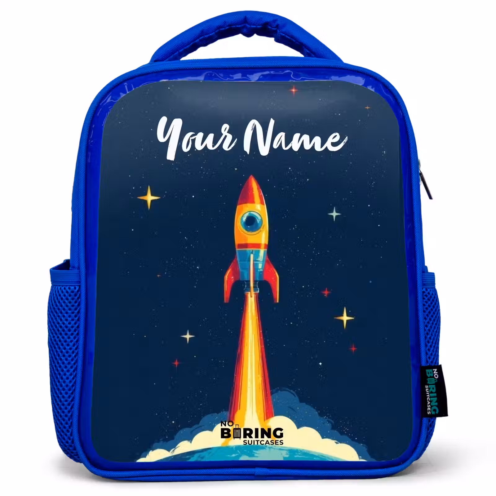 Kids backpack - Blue - Planet - Rocket - Stars - Dark blue — 1