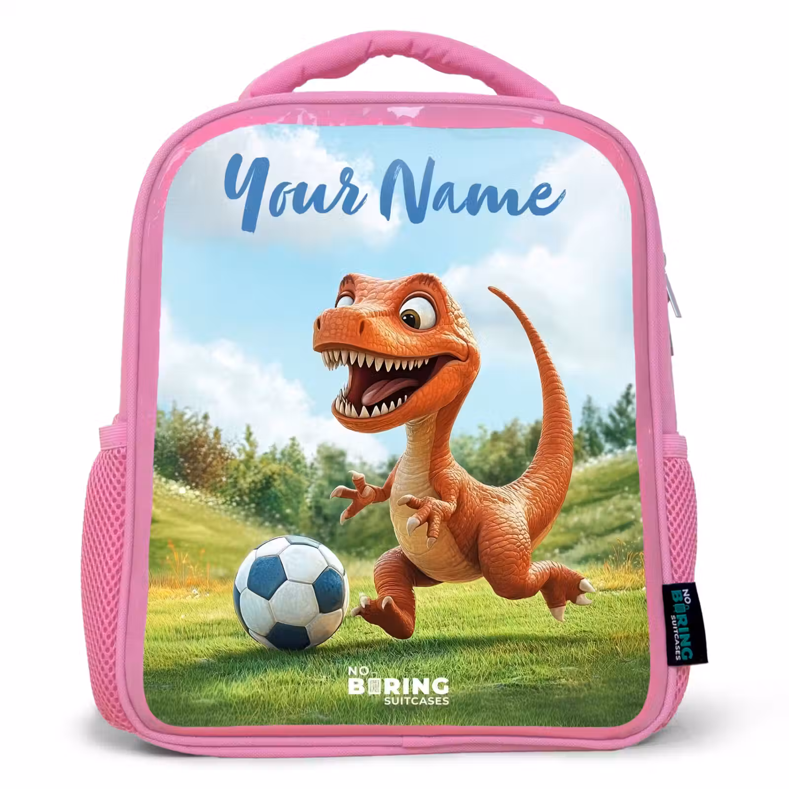 Kids backpack with name - Pink - Soccer - Dino - Sports — 1