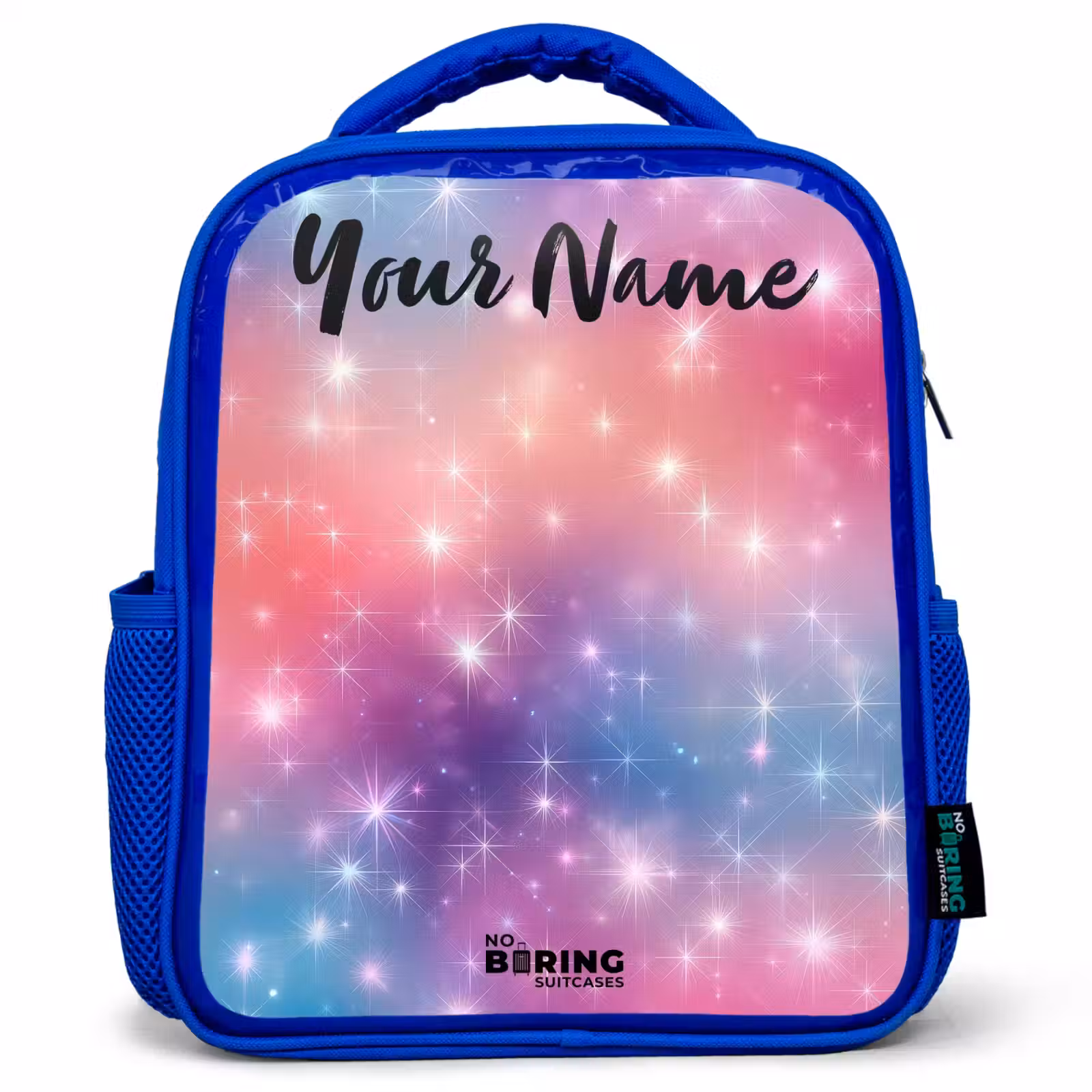 Kids backpack with name - Blue - Stars - Abstract - Colors — 1