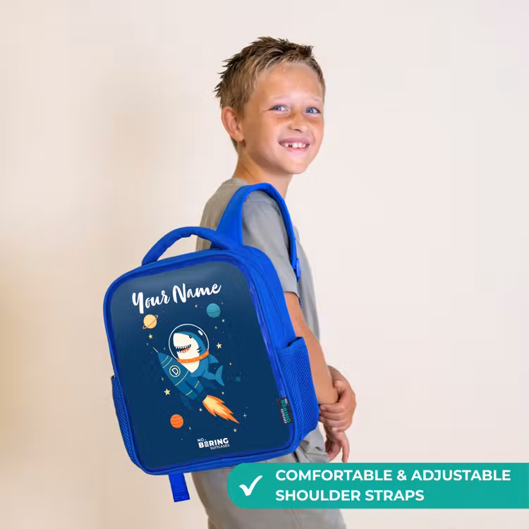 Kids backpack - Blue - Animal - Space - Planet - Rocket — 4