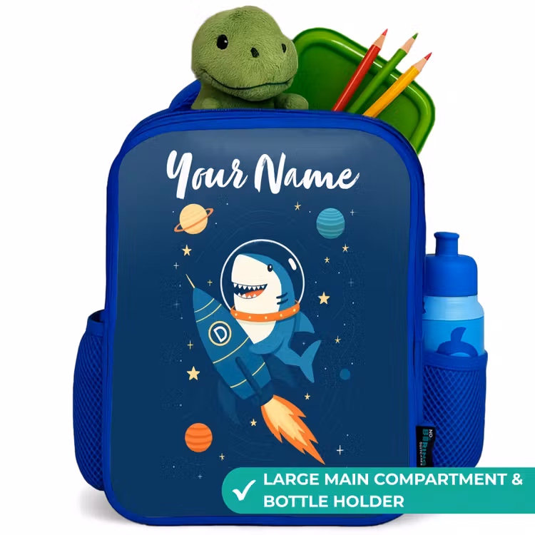 Kids backpack - Blue - Animal - Space - Planet - Rocket — 5