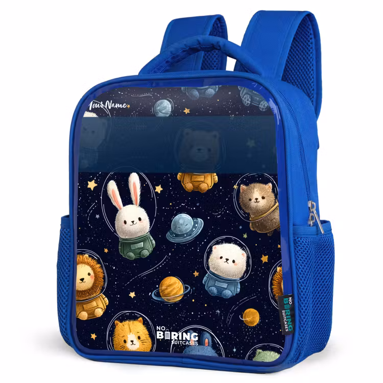 Kids backpack - Blue - Animals - Astronaut - Planets - Stars — 7