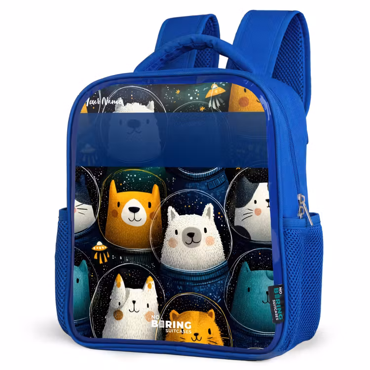 Kids backpack - Blue - Animals - Stars - Planets - Astronaut — 7