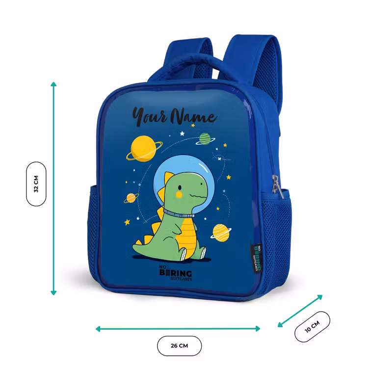 Kids backpack - Blue - Dino - Planet - Star - Blue — 6
