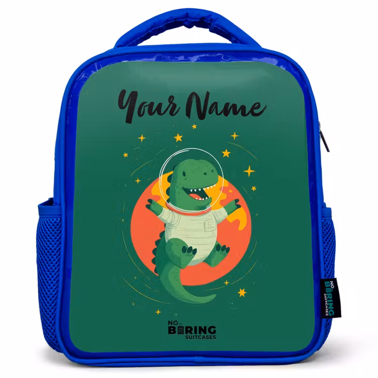 Kids backpack - Blue - Dino - Planet - Stars - Green — 1