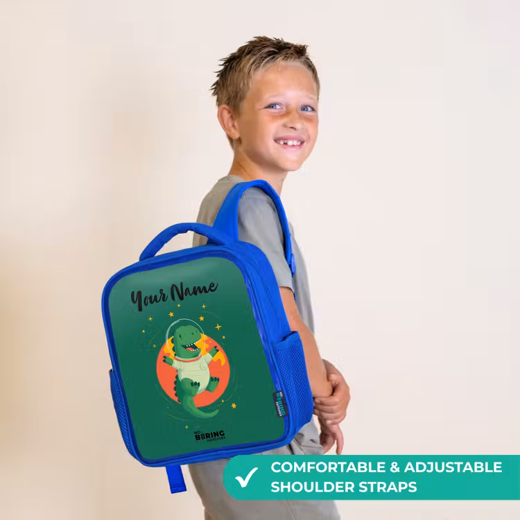Kids backpack - Blue - Dino - Planet - Stars - Green — 4
