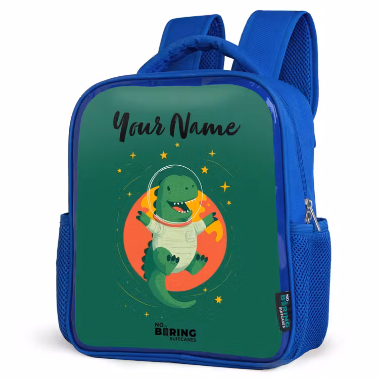 Kids backpack - Blue - Dino - Planet - Stars - Green — 7