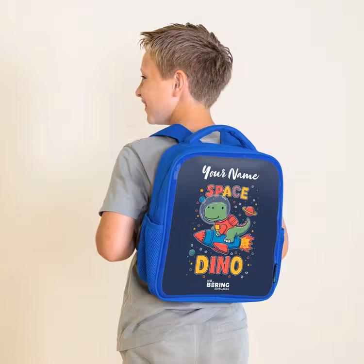 Kids backpack - Blue - Dinosaur - Green - Rocket - Starry Sky — 2