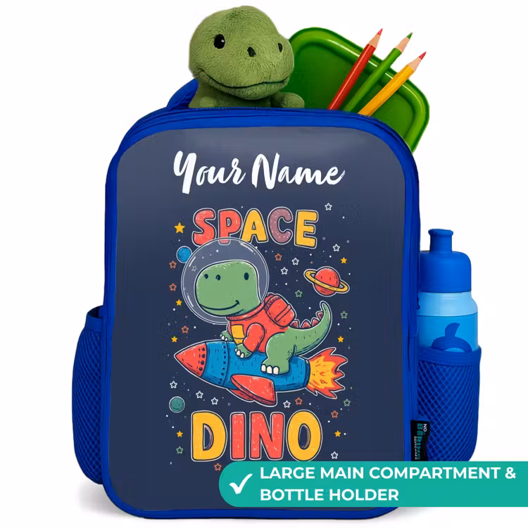 Kids backpack - Blue - Dinosaur - Green - Rocket - Starry Sky — 5