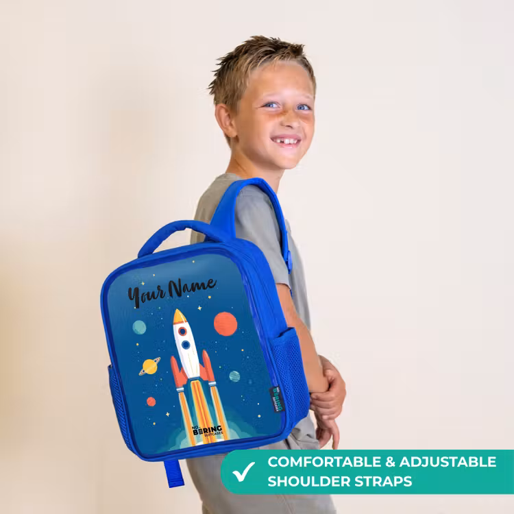 Kids backpack - Blue - Rocket - Planet - Stars - Multicolored — 4