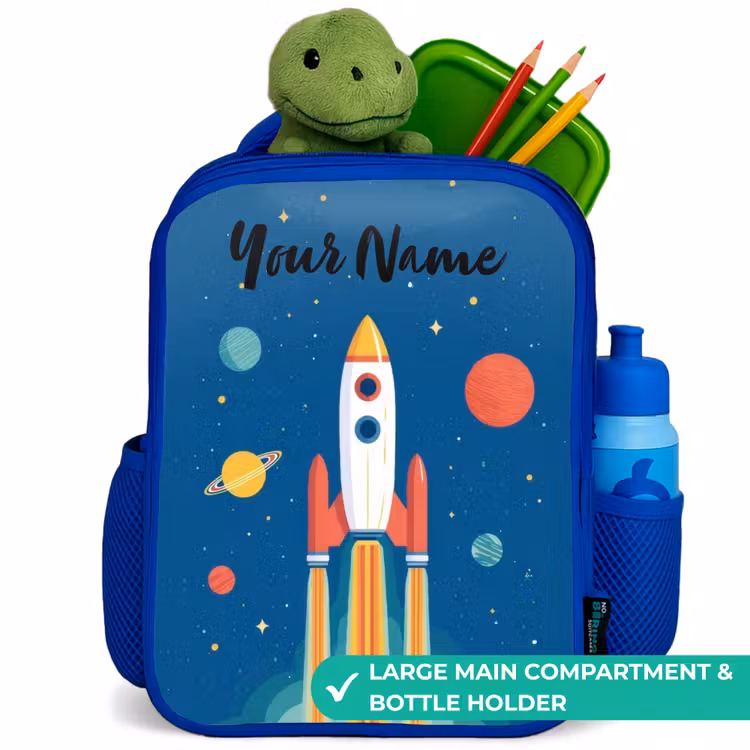 Kids backpack - Blue - Rocket - Planet - Stars - Multicolored — 5