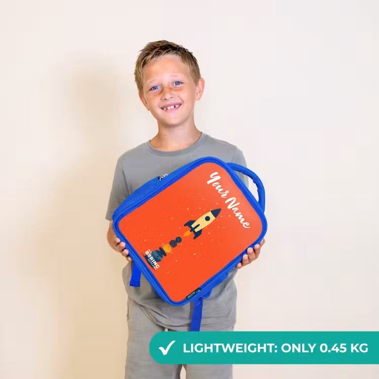 Kids backpack - Blue - Rocket - Stars - Planets — 3