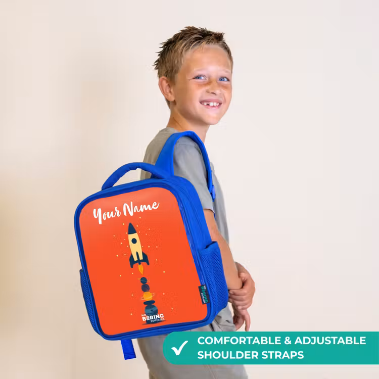 Kids backpack - Blue - Rocket - Stars - Planets — 4