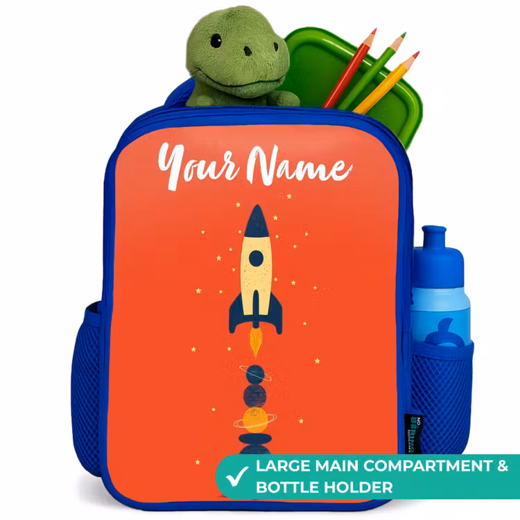 Kids backpack - Blue - Rocket - Stars - Planets — 5