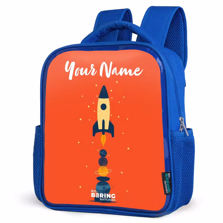 Kids backpack - Blue - Rocket - Stars - Planets — 7