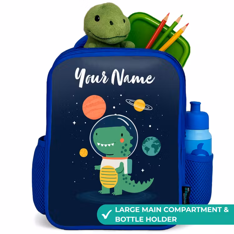 Kids backpack - Blue - Space - Dino - Planets - Stars — 5