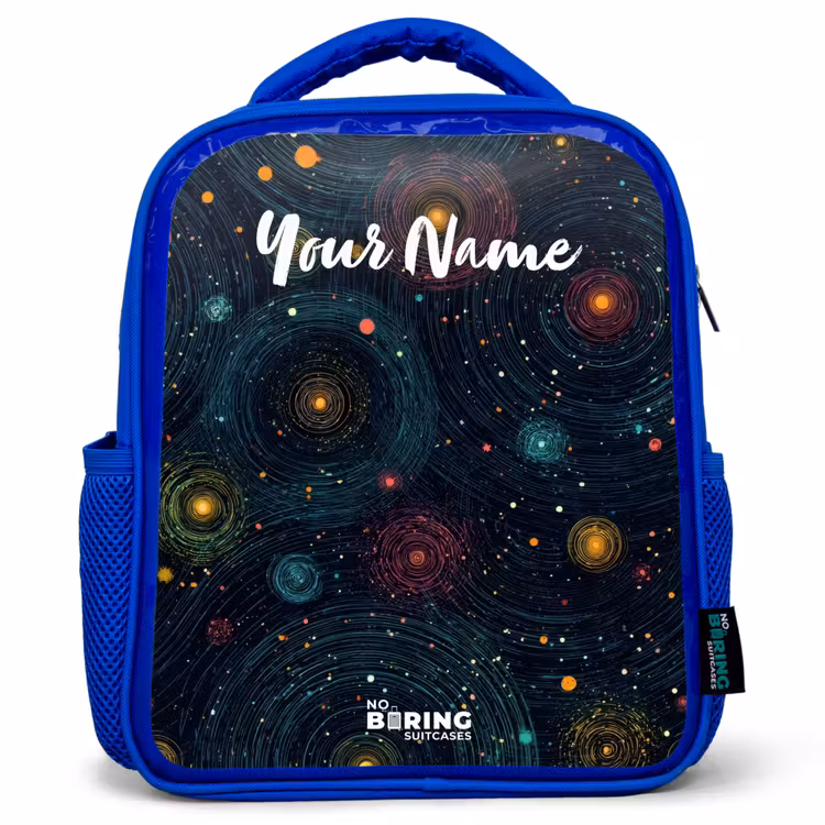 Kids backpack - Blue - Stars - Planets - Colorful — 1