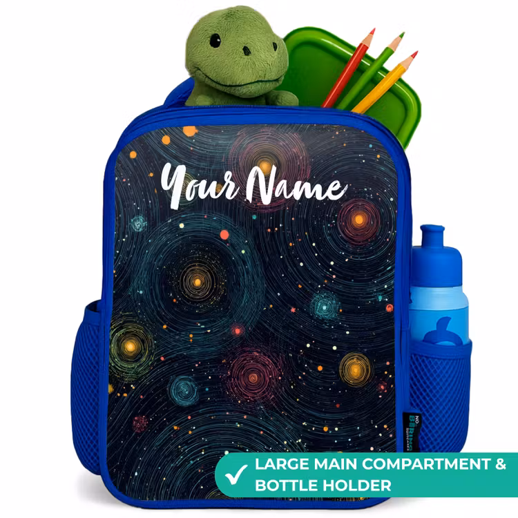 Kids backpack - Blue - Stars - Planets - Colorful — 5