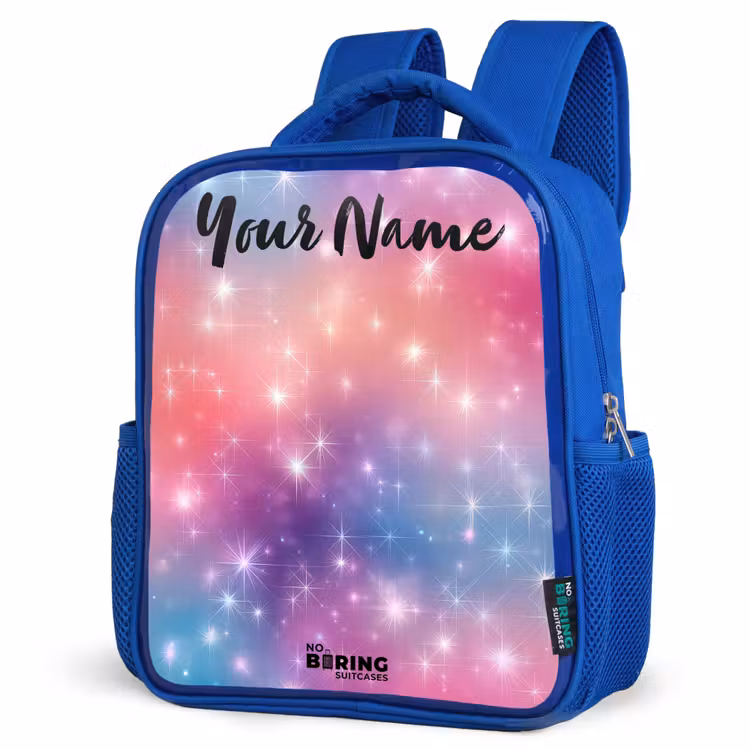 Kids backpack with name - Blue - Stars - Abstract - Colors — 7