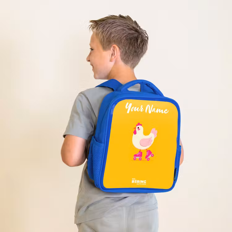 Kids backpack - Blue - Kip - Roller skates - Yellow — 2