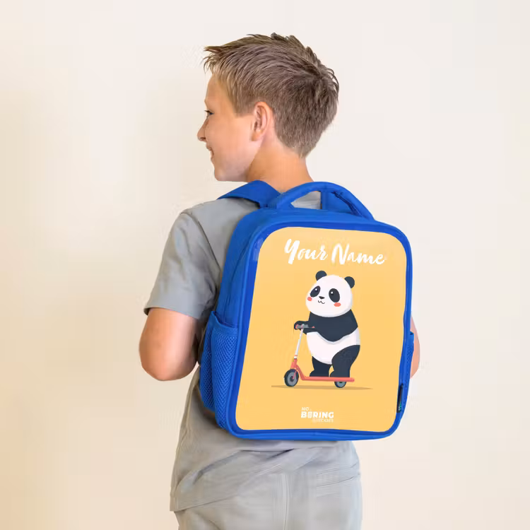 Kids backpack - Blue - Panda - Step - Yellow — 2