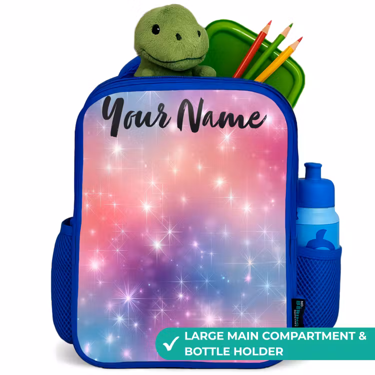 Kids backpack with name - Blue - Stars - Abstract - Colors — 5